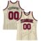 Custom Cream Black Pinstripe Maroon Authentic Basketball Jersey