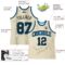Custom Cream Black Pinstripe Black-Blue Authentic Basketball Jersey