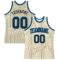 Custom Cream Black Pinstripe Black-Blue Authentic Basketball Jersey