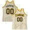 Custom Cream Black Pinstripe Black-Gold Authentic Basketball Jersey