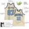 Custom Cream Black Pinstripe Blue Authentic Basketball Jersey