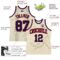 Custom Cream Navy Pinstripe Navy-Red Authentic Basketball Jersey
