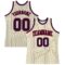 Custom Cream Navy Pinstripe Navy-Red Authentic Basketball Jersey