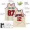 Custom Cream Navy Pinstripe Red Authentic Basketball Jersey