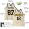 Custom Cream Navy Pinstripe Navy-Gold Authentic Basketball Jersey
