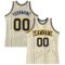 Custom Cream Navy Pinstripe Navy-Gold Authentic Basketball Jersey
