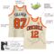 Custom Cream Navy Pinstripe Orange Authentic Basketball Jersey