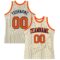 Custom Cream Navy Pinstripe Orange Authentic Basketball Jersey