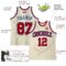Custom Cream Royal Pinstripe Red Authentic Basketball Jersey