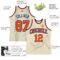 Custom Cream Royal Pinstripe Orange Authentic Basketball Jersey