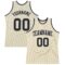 Custom Cream Gray Pinstripe Black Authentic Basketball Jersey