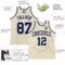 Custom Cream Gray Pinstripe Navy Authentic Basketball Jersey