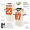 Cream0523-1 Custom Cream Orange-Black Mesh Authentic Football Jersey