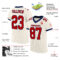 Custom Cream Red-Navy Mesh Authentic Football Jersey