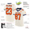 Cream0526-1 Custom Cream Orange-Navy Mesh Authentic Football Jersey