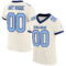 Cream0527 Custom Cream Light Blue-Navy Mesh Authentic Football Jersey