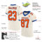 Cream0529-1 Custom Cream Orange-Royal Mesh Authentic Football Jersey