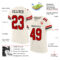 Cream0537-1 Custom Cream Red-Black Mesh Authentic Football Jersey