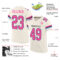 Cream0538-1 Custom Cream Pink Black-Light Blue Mesh Authentic Football Jersey