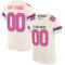 Cream0538 Custom Cream Pink Black-Light Blue Mesh Authentic Football Jersey