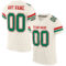 Cream0540 Custom Cream Kelly Green-Red Mesh Authentic Football Jersey