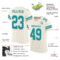Custom Cream Teal-Gray Mesh Authentic Football Jersey