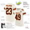 Cream0543-1 Custom Cream Brown-Orange Mesh Authentic Football Jersey