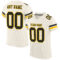 Cream0546 Custom Cream Black-Gold Mesh Authentic Football Jersey