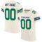 Cream0547 Custom Cream Kelly Green-Navy Mesh Authentic Football Jersey