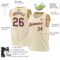 Custom Cream Purple-Gold Authentic Throwback Basketball Jersey