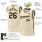 Custom Cream Navy-Gold Authentic Throwback Basketball Jersey