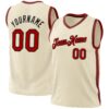 Custom Cream Red-Black Authentic Throwback Basketball Jersey