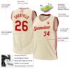Custom Cream Red-White Authentic Throwback Basketball Jersey