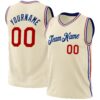 Custom Cream Red-Royal Authentic Throwback Basketball Jersey