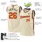 Custom Cream Orange-Black Authentic Throwback Basketball Jersey