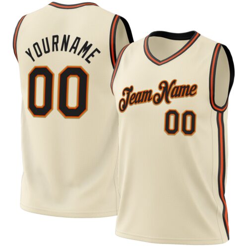 Cream0669 Custom Cream Black Orange-Old Gold Authentic Throwback Basketball Jersey