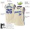 Custom Cream Purple Teal-Black Authentic Throwback Basketball Jersey