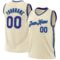 Custom Cream Purple Teal-Black Authentic Throwback Basketball Jersey