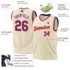 Custom Cream Purple-Orange Authentic Throwback Basketball Jersey