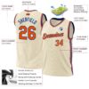 Custom Cream Orange-Royal Authentic Throwback Basketball Jersey
