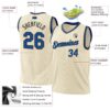 Custom Cream Blue-Black Authentic Throwback Basketball Jersey