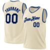 Custom Cream Navy-Light Blue Authentic Throwback Basketball Jersey