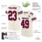 Cream0964-1 Custom Cream Maroon-Navy Mesh Authentic Football Jersey