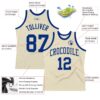 Custom Cream Royal Authentic Throwback Basketball Jersey