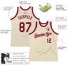 Custom Cream Maroon Authentic Throwback Basketball Jersey