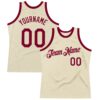 Custom Cream Maroon Authentic Throwback Basketball Jersey