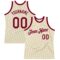 Custom Cream Maroon Authentic Throwback Basketball Jersey