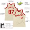 Custom Cream Red Authentic Throwback Basketball Jersey