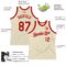 Custom Cream Red Authentic Throwback Basketball Jersey