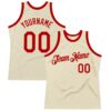 Custom Cream Red Authentic Throwback Basketball Jersey
